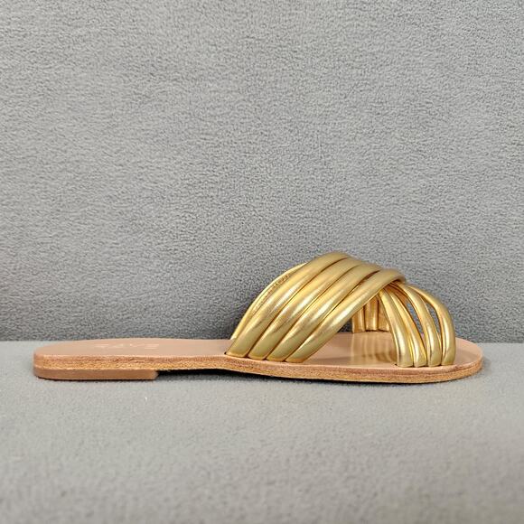 RAYE Ziggy‎ Slide Sandals in Metallic Gold Women's Size 8.5 xrevolve Twist Wrap - Picture 7 of 15